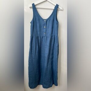 notPERFECTLINEN VALLEY front brass snaps linen dress (NWOT)